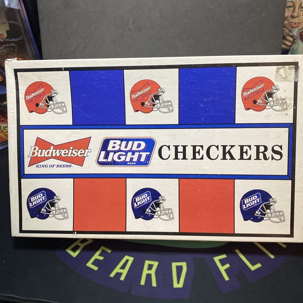 1998 Complete Budweiser Bud Light Miniature Helmet Checkered Board Game